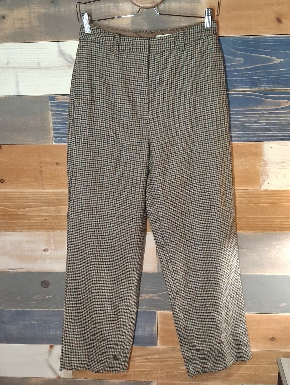 Eddie Bauer Wool Dress Trousers 8 Houndstooth Dark Academia